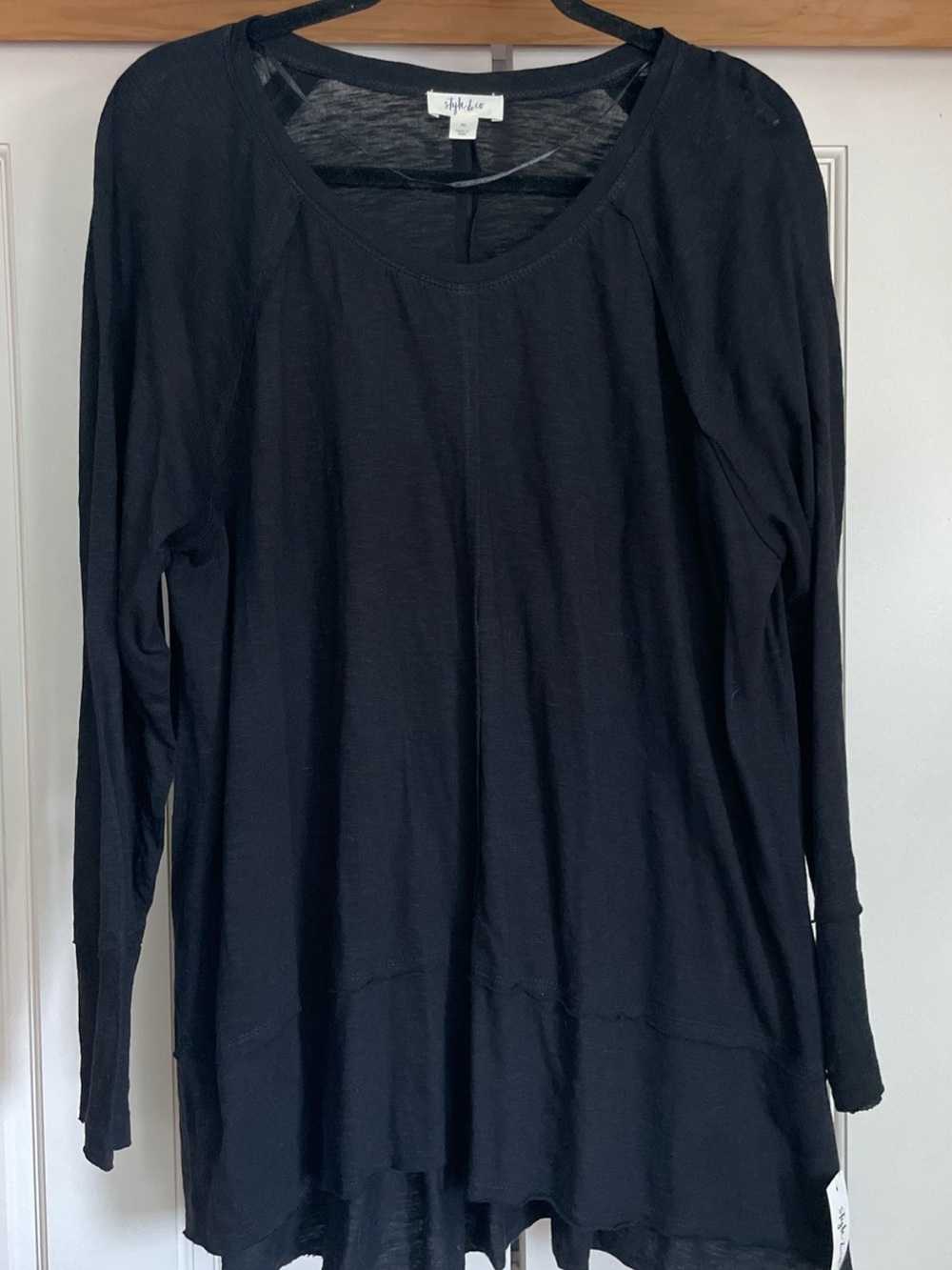 Style & Co. Black Long Sleeve Scoop Neck Tunic